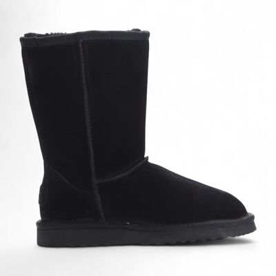 Infinity Leather Damen Winterstiefeletten aus echtem Schaffell, Wildleder, schwarz, zum Hineinschlüpfen – Dämmerung Schwarz EU 36 Infinity Leather Damen Winterstiefeletten aus echtem Schaffell, Wildleder, schwarz, zum Hineinschlüpfen – Dämmerung Schwarz EU 36