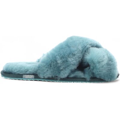Infinity Leather Damen-Hausschuhe aus Schaffell, blaugrün, warm, Winterfell, Crossover – Snowbelle Blau EU40 Infinity Leather Damen-Hausschuhe aus Schaffell, blaugrün, warm, Winterfell, Crossover – Snowbelle Blau EU40