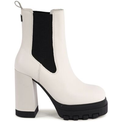 Tommy Hilfiger Chelsea-Stiefel Blockabsatz Weiß EU41 Tommy Hilfiger Chelsea-Stiefel Blockabsatz Weiß EU41