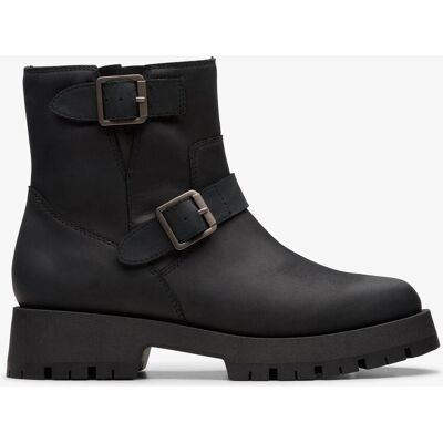 Clarks Ledwick Haley Schwarze Ölige Lederstiefel Schwarz EU 38,5 / UK 5,5 Clarks Ledwick Haley Schwarze Ölige Lederstiefel Schwarz EU 38,5 / UK 5,5