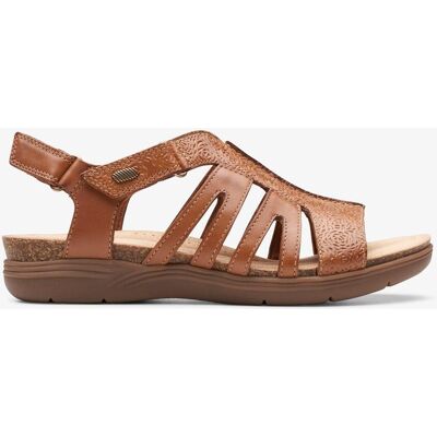 Clarks April Belle Tan-Leder-Sandalen Braun EU 39/UK 6 Clarks April Belle Tan-Leder-Sandalen Braun EU 39/UK 6