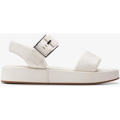 Clarks Alda Riemen Sandalen Off-White Lea Weiß Clarks Alda Riemen Sandalen Off-White Lea Weiß