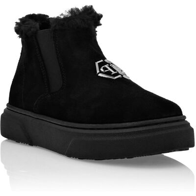 Philipp Plein Eco Shearling Suede Anckle Boots Schwarz EU35 Philipp Plein Eco Shearling Suede Anckle Boots Schwarz EU35