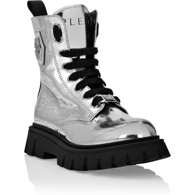 Philipp Plein Mid Boots Hexagon Monogram Silber 33,5 EU/IT Philipp Plein Mid Boots Hexagon Monogram Silber 33,5 EU/IT