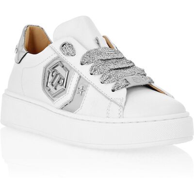 Philipp Plein Leather Lo-Top Sneakers Hexagon Weiß 30,5 EU/IT Philipp Plein Leather Lo-Top Sneakers Hexagon Weiß 30,5 EU/IT