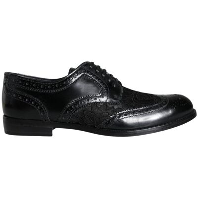 Dolce & Gabbana Herren Floral Brogue Wingtip Oxfords Schwarz EU 36 Dolce & Gabbana Herren Floral Brogue Wingtip Oxfords Schwarz EU 36