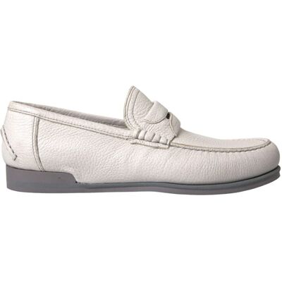 Dolce & Gabbana Leder Slipper Penny Stil Hellgrau EU40 Dolce & Gabbana Leder Slipper Penny Stil Hellgrau EU40