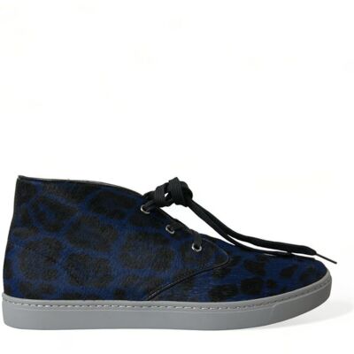 Dolce & Gabbana Leopard-Print High-Top Sneakers Dunkelblau 42,5 EU/IT Dolce & Gabbana Leopard-Print High-Top Sneakers Dunkelblau 42,5 EU/IT