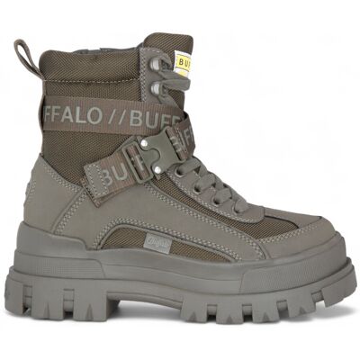 Buffalo Damen Khaki Chunky Plateau-Kampfstiefel mit hohem Knöchelumfang - ASPHA-COM1 Khaki EU 36 Buffalo Damen Khaki Chunky Plateau-Kampfstiefel mit hohem Knöchelumfang - ASPHA-COM1 Khaki EU 36