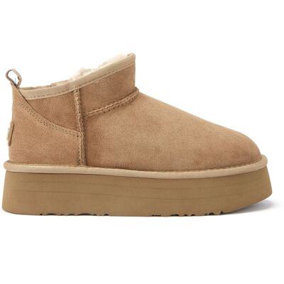 Australia Luxe Gemütliche, ultrakurze Plateau-Stiefel in Taupe. Braun EU41 Australia Luxe Gemütliche, ultrakurze Plateau-Stiefel in Taupe. Braun EU41