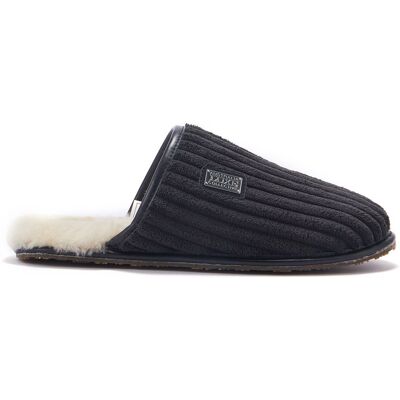 Australia Luxe Schwarze Herren-Pantoletten mit geschlossenem Kordelzug Schwarz S Australia Luxe Schwarze Herren-Pantoletten mit geschlossenem Kordelzug Schwarz S