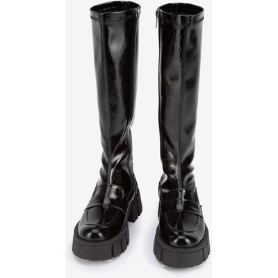 Wittchen Damen-Mokassin-Stiefel aus Lackleder in Schwarz Schwarz EU 37 Wittchen Damen-Mokassin-Stiefel aus Lackleder in Schwarz Schwarz EU 37