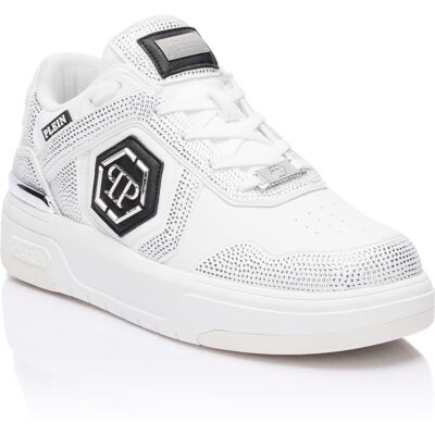 Philipp Plein Low-Top Sneakers Sk8R Strass Weiß EU 37 Philipp Plein Low-Top Sneakers Sk8R Strass Weiß EU 37