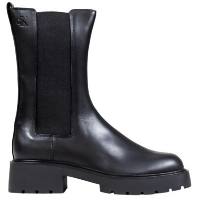 Calvin Klein Jeans Chelsea-Stiefel mit Lauffläche aus Leder Schwarz EU 38 Calvin Klein Jeans Chelsea-Stiefel mit Lauffläche aus Leder Schwarz EU 38