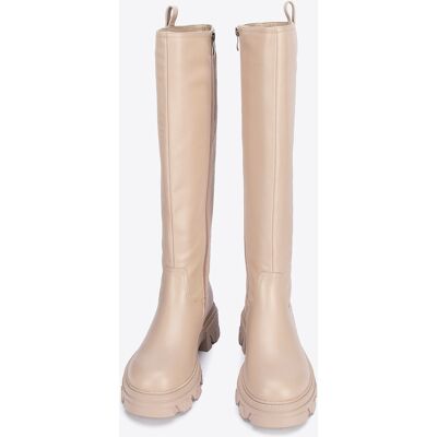 Wittchen Damen-Lederstiefel mit dicken Sohlen, beige, Naturleder Beige EU 37 Wittchen Damen-Lederstiefel mit dicken Sohlen, beige, Naturleder Beige EU 37