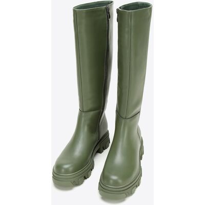 Wittchen Damen-Lederstiefel mit dicker Sohle und Reißverschluss, dunkelgrün Dunkelgrün EU 37 Wittchen Damen-Lederstiefel mit dicker Sohle und Reißverschluss, dunkelgrün Dunkelgrün EU 37