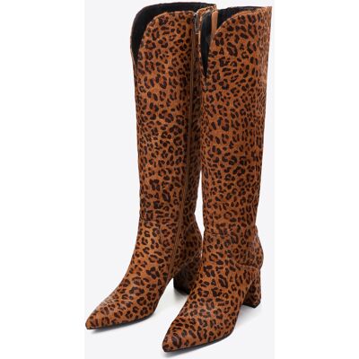 Wittchen Damenstiefel aus Leder mit Tierhaarmuster, dunkelbraun-hellbraun Dunkelbraun US 39 Wittchen Damenstiefel aus Leder mit Tierhaarmuster, dunkelbraun-hellbraun Dunkelbraun US 39