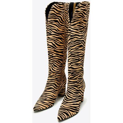 Wittchen Damenstiefel aus Leder mit Tierhaaren, schwarz und braun Schwarz Braun US 39 Wittchen Damenstiefel aus Leder mit Tierhaaren, schwarz und braun Schwarz Braun US 39