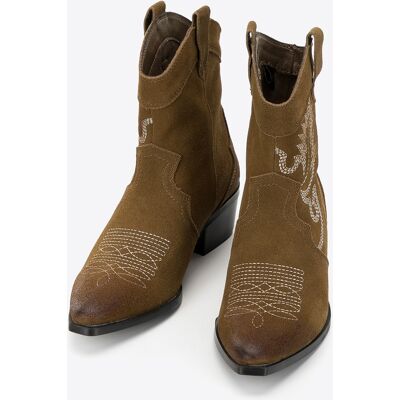Wittchen Damen-Cowboystiefel aus Wildleder mit Stickerei, kurz Grün EU 37 Wittchen Damen-Cowboystiefel aus Wildleder mit Stickerei, kurz Grün EU 37
