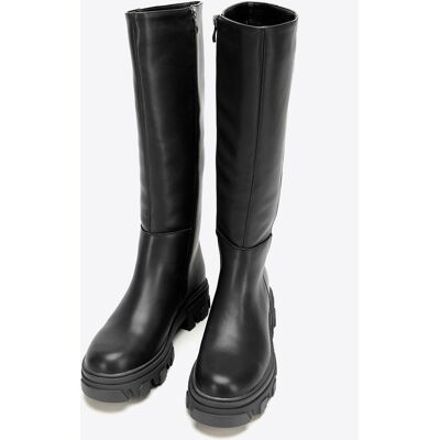 Wittchen Damen-Lederstiefel mit dicker Sohle und Reißverschluss, schwarz Schwarz EU 38 Wittchen Damen-Lederstiefel mit dicker Sohle und Reißverschluss, schwarz Schwarz EU 38