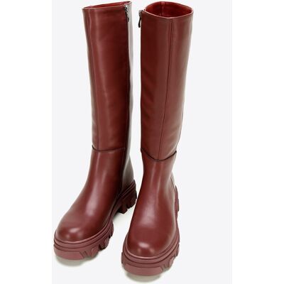 Wittchen Damen-Lederstiefel mit dicker Sohle und Reißverschluss, Kirschrot Kirsche EU 36 Wittchen Damen-Lederstiefel mit dicker Sohle und Reißverschluss, Kirschrot Kirsche EU 36