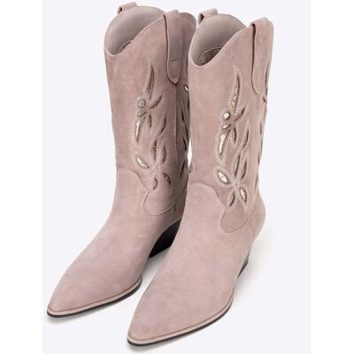 Wittchen Damen-Cowboystiefel aus Wildleder, beige, zum Hineinschlüpfen Beige US 39 Wittchen Damen-Cowboystiefel aus Wildleder, beige, zum Hineinschlüpfen Beige US 39