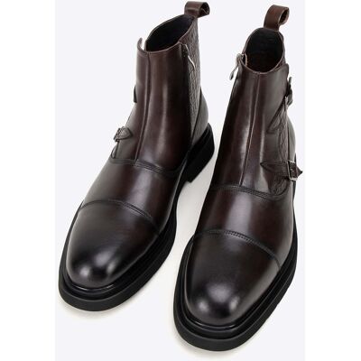Wittchen Herren-Chelsea-Boots aus Leder mit Krokodilleder-Einsätzen, Braun Braun EU41 Wittchen Herren-Chelsea-Boots aus Leder mit Krokodilleder-Einsätzen, Braun Braun EU41