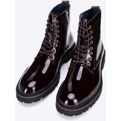 Wittchen Herren-Kampfstiefel aus Lackleder, bordeauxrot Bordo EU44 Wittchen Herren-Kampfstiefel aus Lackleder, bordeauxrot Bordo EU44