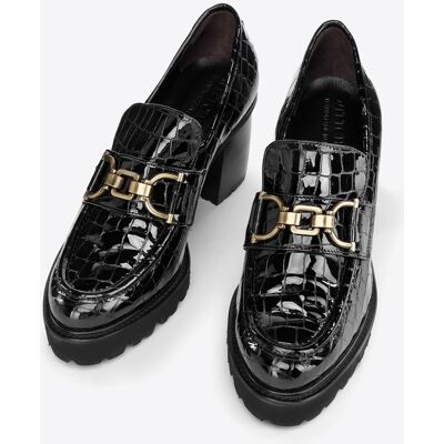 Wittchen Damen-Pumps aus Lackleder mit Krokodilschnalle, Schwarz Schwarz EU 36 Wittchen Damen-Pumps aus Lackleder mit Krokodilschnalle, Schwarz Schwarz EU 36
