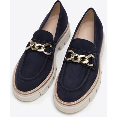 Wittchen Damen-Wildlederslipper mit Kette und Plateau, marineblaues Wildleder Dunkelblau US 39 Wittchen Damen-Wildlederslipper mit Kette und Plateau, marineblaues Wildleder Dunkelblau US 39