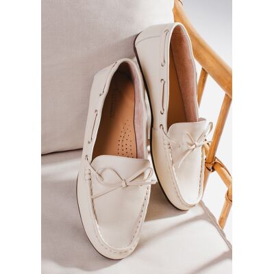 Wittchen Damen-Ledermokassins mit Riemen, Creme, Naturleder Creme US 39 Wittchen Damen-Ledermokassins mit Riemen, Creme, Naturleder Creme US 39