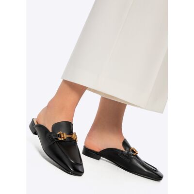 Wittchen Damen-Slipper aus Leder mit offener Ferse, Schwarz, Naturleder Schwarz EU 38 Wittchen Damen-Slipper aus Leder mit offener Ferse, Schwarz, Naturleder Schwarz EU 38