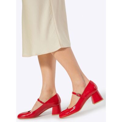 Wittchen Damen-Pumps aus rotem Leder mit Riemen Rot EU 38 Wittchen Damen-Pumps aus rotem Leder mit Riemen Rot EU 38