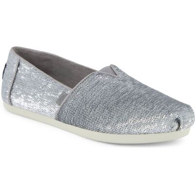 TOMS Alpargata Pailletten Textil Damen Silber Espadrilles Silber EU 38 / UK 5 TOMS Alpargata Pailletten Textil Damen Silber Espadrilles Silber EU 38 / UK 5