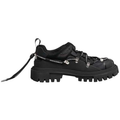 Dolce & Gabbana Schwarze Niedrige Schnür Trekking Sneaker Schuhe Schwarz US 39 Dolce & Gabbana Schwarze Niedrige Schnür Trekking Sneaker Schuhe Schwarz US 39