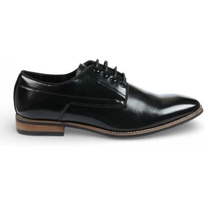 Infinity Leather Schwarze, klassische Derby-Brogue-Schnürschuhe für Herren mit schlichter Zehenpartie Schwarz EU46 Infinity Leather Schwarze, klassische Derby-Brogue-Schnürschuhe für Herren mit schlichter Zehenpartie Schwarz EU46
