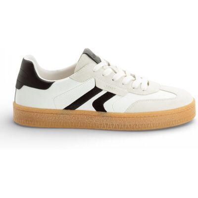 Tamaris Herren-Sneaker aus weißem Leder mit schwarzen Streifen Weiß EU43 Tamaris Herren-Sneaker aus weißem Leder mit schwarzen Streifen Weiß EU43