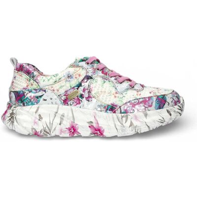 Laura Vita Damen-Sneaker Sofiao 07, rosafarben, mit Blumenmuster, aus Leder, Plateau. Rosa US 39 Laura Vita Damen-Sneaker Sofiao 07, rosafarben, mit Blumenmuster, aus Leder, Plateau. Rosa US 39