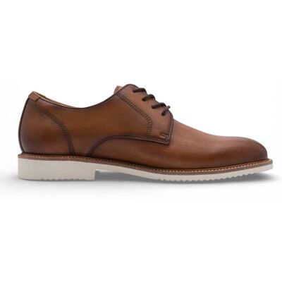 Tamaris Herren-Derbyschuhe aus cognacbraunem Leder mit schlichter Zehenpartie Bräunen EU45 Tamaris Herren-Derbyschuhe aus cognacbraunem Leder mit schlichter Zehenpartie Bräunen EU45