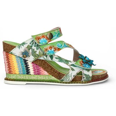 Laura Vita Damen Balade 32 Vert Grün Blumenmuster Leder Keil Espadrille Sandalen Grün EU 38 Laura Vita Damen Balade 32 Vert Grün Blumenmuster Leder Keil Espadrille Sandalen Grün EU 38