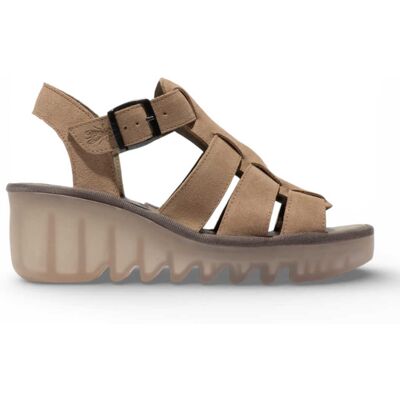 Fly London Damen-Keilsandalen BAIC621FLY aus taupefarbenem Wildleder Taupe EU 36 Fly London Damen-Keilsandalen BAIC621FLY aus taupefarbenem Wildleder Taupe EU 36