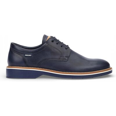 Pikolinos Herren-Schnürschuhe aus blauem Leder, Derby-Stil, Komfortschuh - Bordeauxrot Blau EU46 Pikolinos Herren-Schnürschuhe aus blauem Leder, Derby-Stil, Komfortschuh - Bordeauxrot Blau EU46