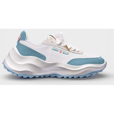 Casablanca Atlantis Damen Sneaker - Weiß mit hellblauen Akzenten Weiß EU 38 / UK 5 Casablanca Atlantis Damen Sneaker - Weiß mit hellblauen Akzenten Weiß EU 38 / UK 5