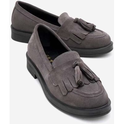 Forever & Always Milly Leder Quaste Loafer Grau EU 36 Forever & Always Milly Leder Quaste Loafer Grau EU 36