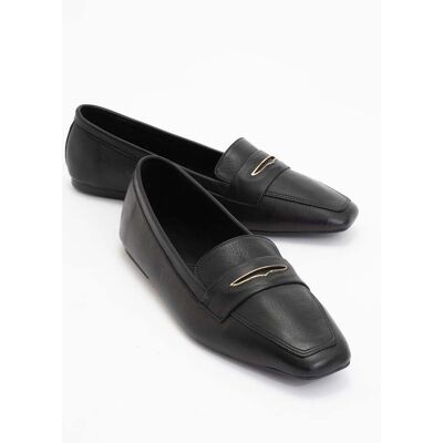 Forever & Always Iridessa Leder Flach Loafer Damen Schwarz EU 37 Forever & Always Iridessa Leder Flach Loafer Damen Schwarz EU 37