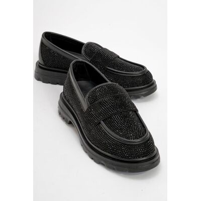 Prologue Babel Stein Verziert Wildleder Loafer Damen Schwarz EU 38 Prologue Babel Stein Verziert Wildleder Loafer Damen Schwarz EU 38