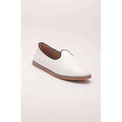 Forever & Always Dalya Leder Slip-On Flache Schuhe Damen Weiß US 39 Forever & Always Dalya Leder Slip-On Flache Schuhe Damen Weiß US 39
