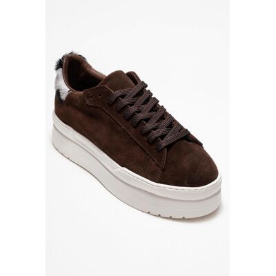 Forever & Always Anabel Leder Plateau Turnschuhe Damen Braun EU 38 Forever & Always Anabel Leder Plateau Turnschuhe Damen Braun EU 38