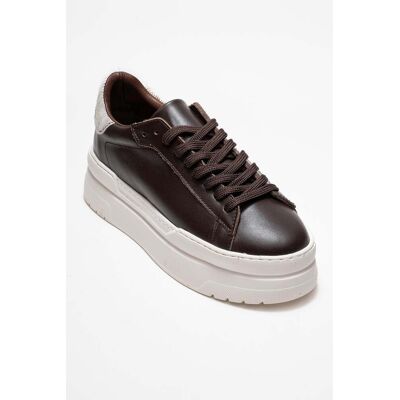 Forever & Always Anabel Leder Plateau Turnschuhe Damen Braun EU 38 Forever & Always Anabel Leder Plateau Turnschuhe Damen Braun EU 38