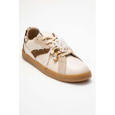 Forever & Always Taren Leather Pearl Buckle Turnschuhe Women Beige EU 37 Forever & Always Taren Leather Pearl Buckle Turnschuhe Women Beige EU 37